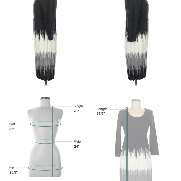 Studio One New York Black and Gray Gradient Dress. - Picture 2 of 4